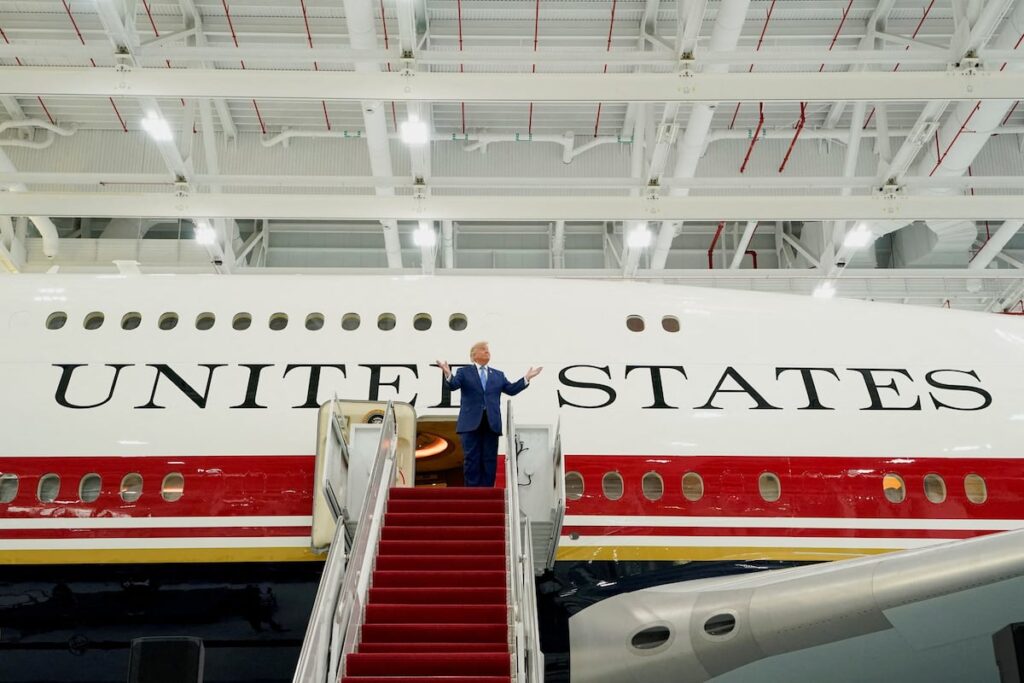 In a first, Trump will travel aboard Qatari-donated Air Force One In a first, Trump will travel aboard Qatari-donated Air Force One